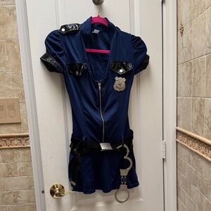 Navy Blue Police Costume with Accessories Size Small